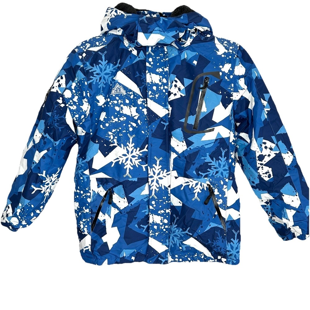Moerdeng Ski Puffer Jacket Youth 8 Hooded Zip Fleece Snowboard Winter Gorp‎ Blue